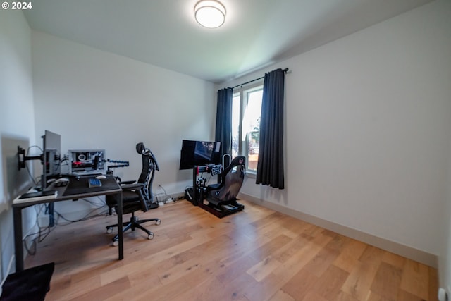 office featuring light wood-type flooring