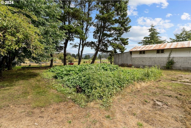 view of yard featuring a rural view