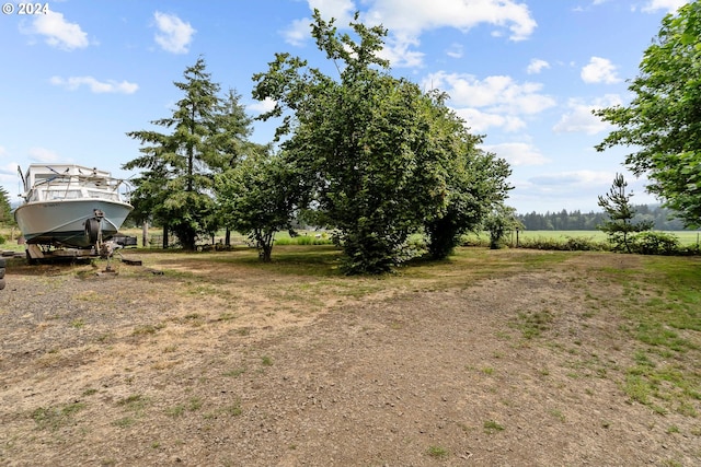 view of yard with a rural view