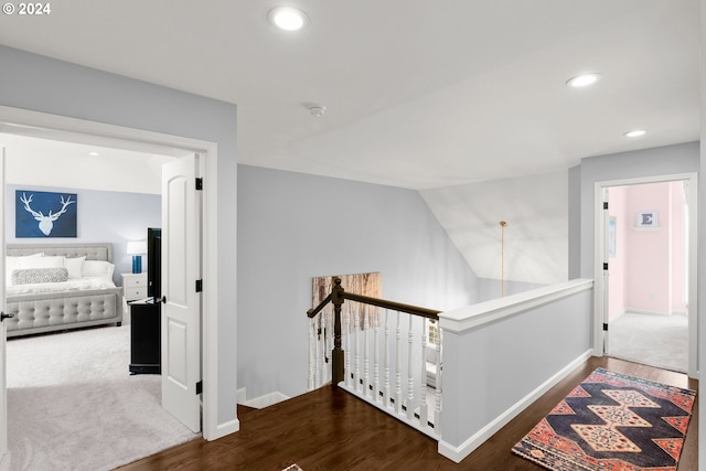 hall featuring dark hardwood / wood-style flooring