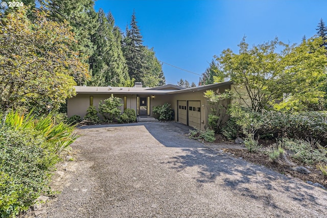 view of front of house with a garage