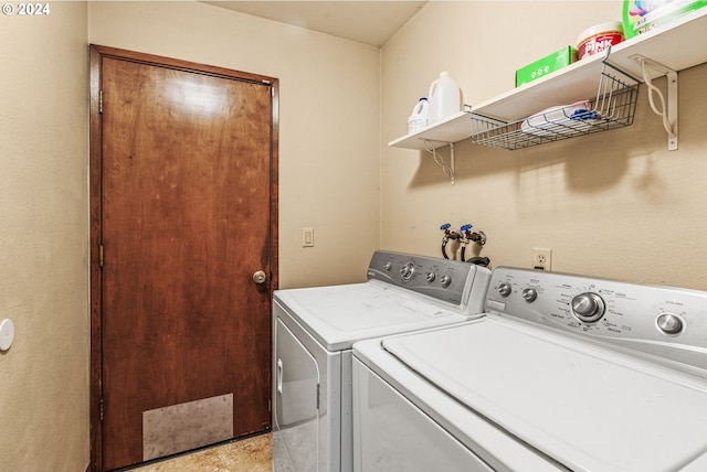 clothes washing area with independent washer and dryer