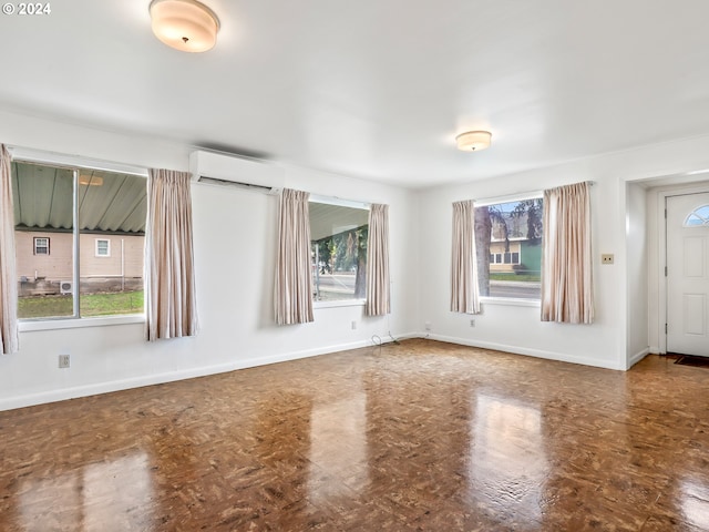 interior space featuring an AC wall unit