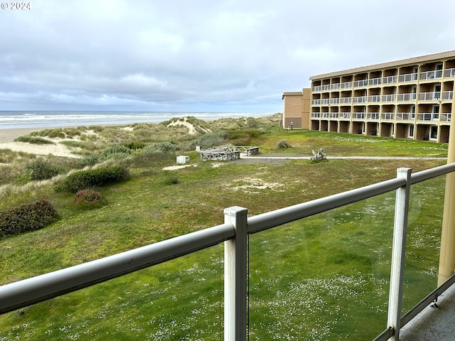 balcony with a water view