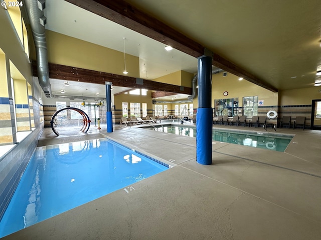 view of pool featuring a patio area