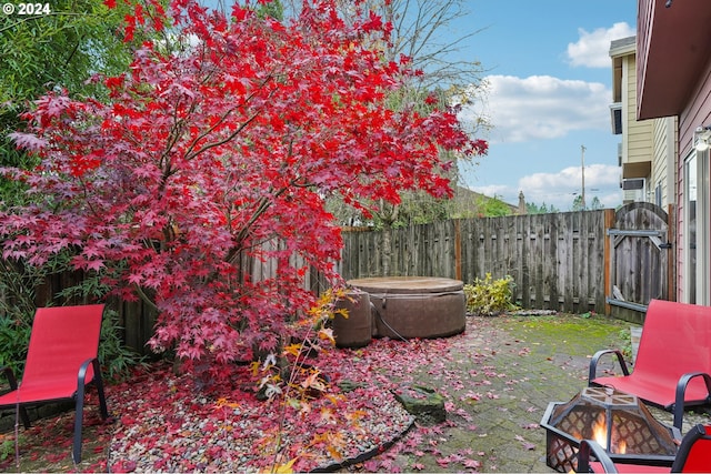 view of yard with a patio area