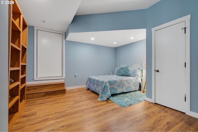 bedroom featuring light wood-type flooring