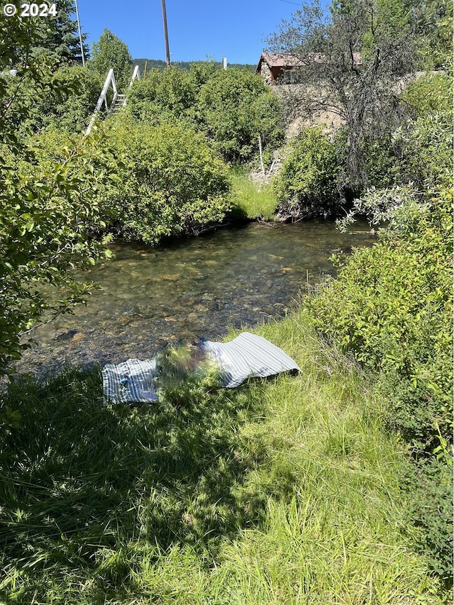 view of yard featuring a water view