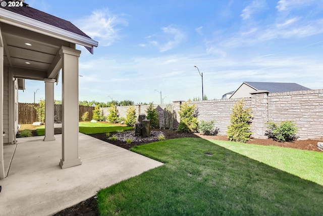 view of yard featuring a patio area