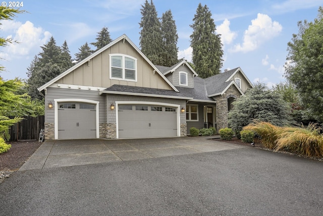 view of front of house with a garage