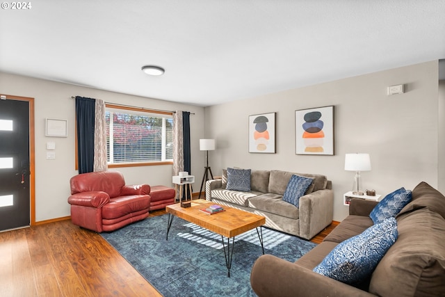 living room featuring hardwood / wood-style flooring