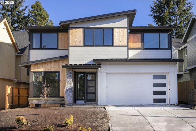 modern home with a garage