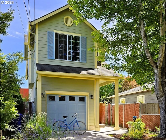 view of front facade with a garage