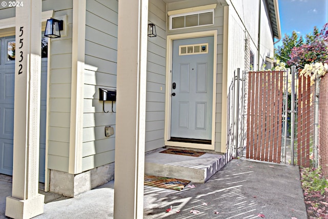 view of doorway to property