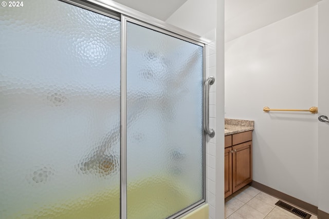 bathroom featuring vanity and tile patterned floors