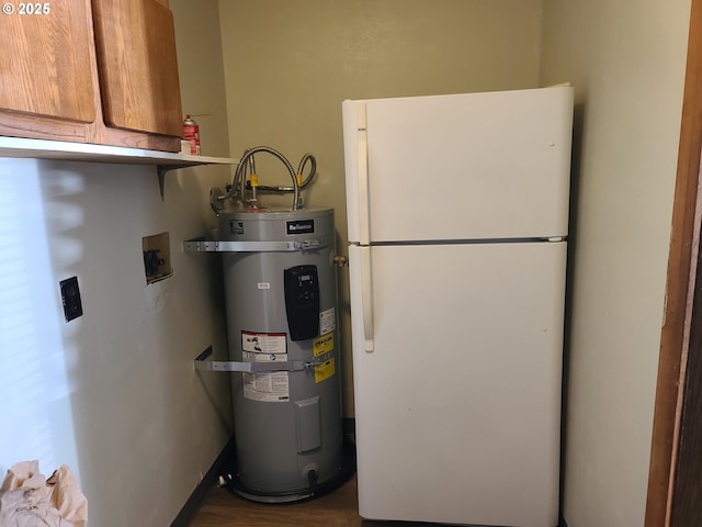 utility room featuring secured water heater