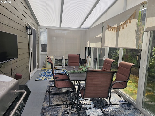 4024 NE 166th Ave, Vancouver, WA 98682 - sunroom featuring lofted ceiling, outdoor dining area, wooden walls, and healthy amount of natural light