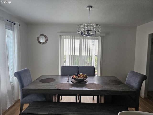 4024 NE 166th Ave, Vancouver, WA 98682 - dining space with a chandelier, plenty of natural light, wood finished floors, and a textured ceiling
