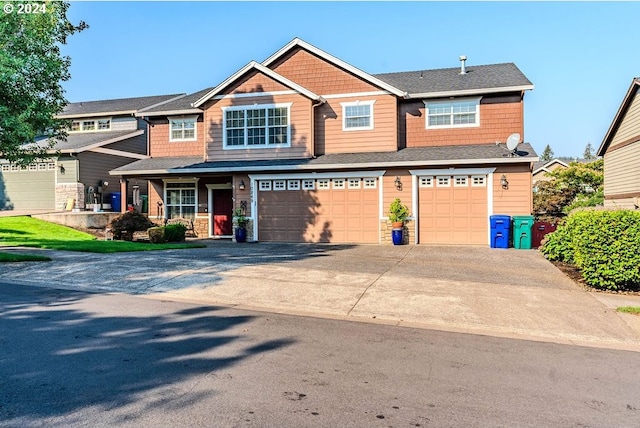 craftsman-style house with a garage