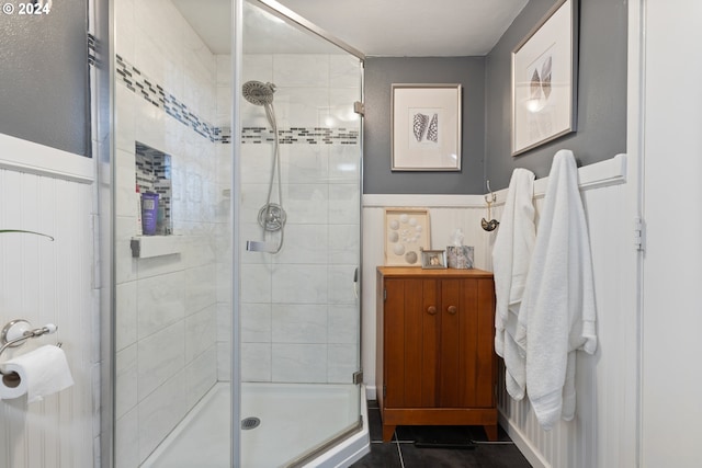 bathroom with an enclosed shower