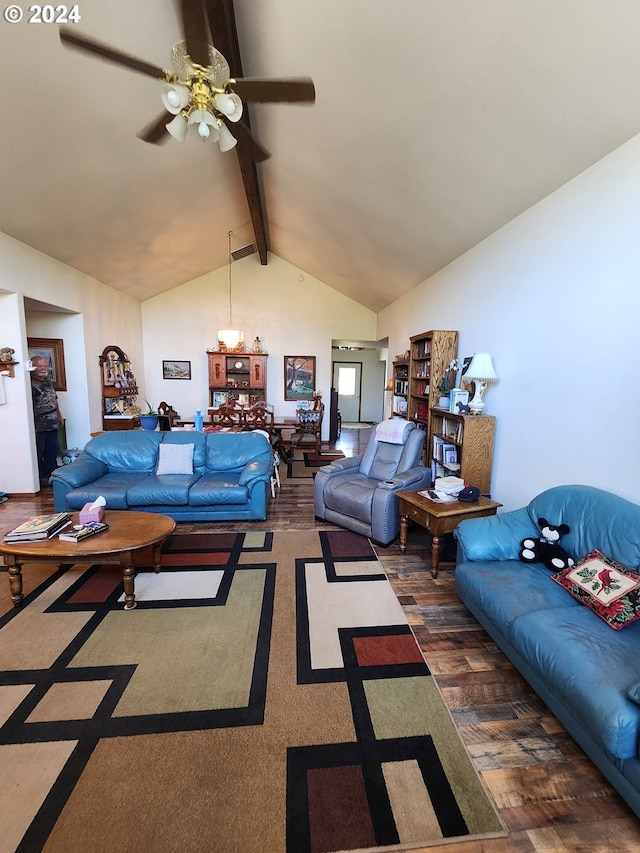 living room featuring dark hardwood / wood-style floors