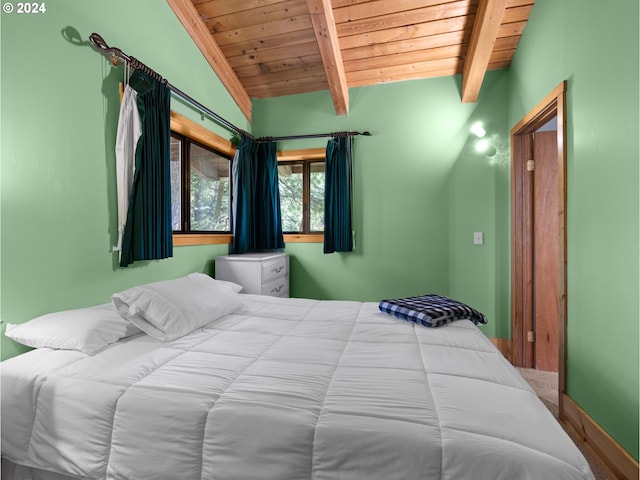 88940 E Round Mountain Loop, Government Camp, OR 97028 - bedroom featuring wooden ceiling, wood finished floors, and baseboards