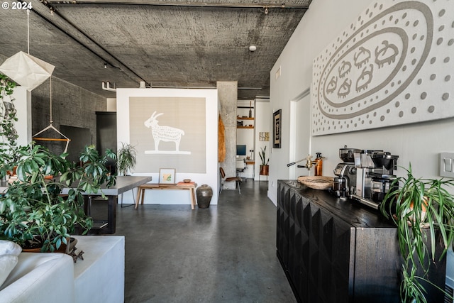 411 NW Flanders St Unit 805, Portland, OR 97209 - living area featuring finished concrete flooring