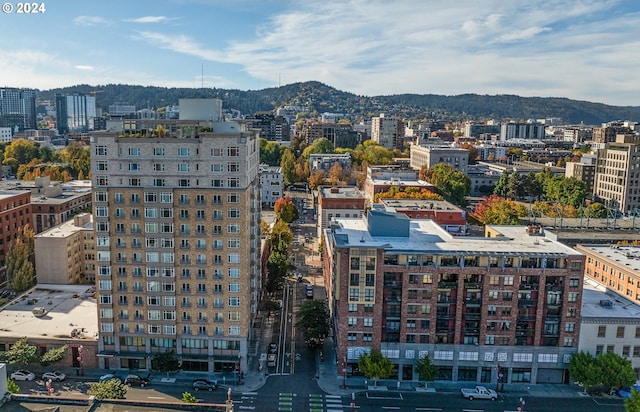 411 NW Flanders St Unit 805, Portland, OR 97209 - birds eye view of property featuring a view of city and a mountain view