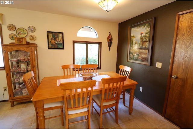 view of tiled dining room