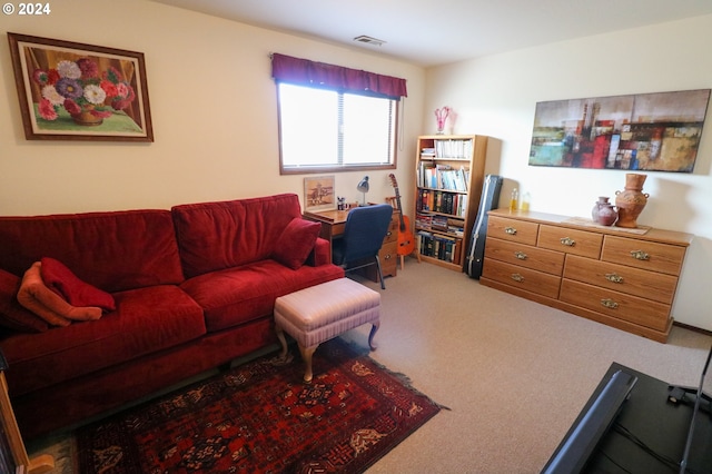 living room with carpet floors