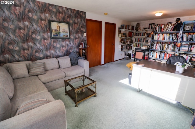 living room featuring carpet