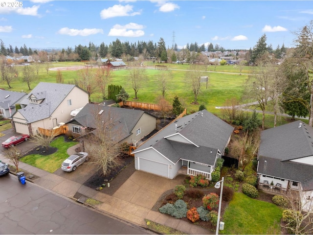 bird's eye view with a residential view