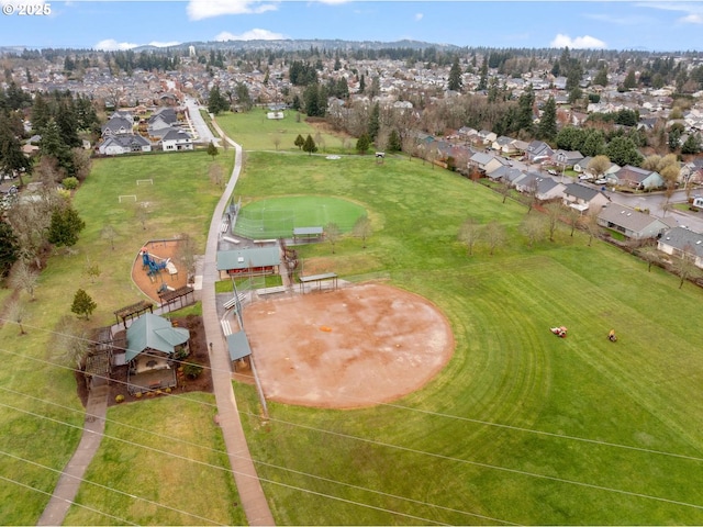 aerial view with a residential view