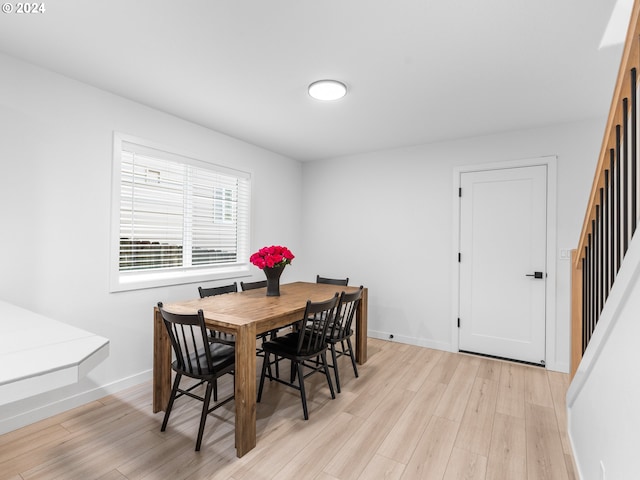 dining area featuring light hardwood / wood-style floors