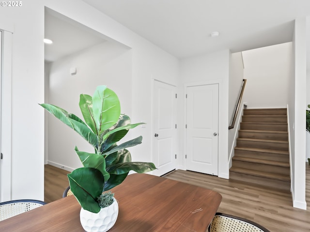 home office featuring dark wood finished floors