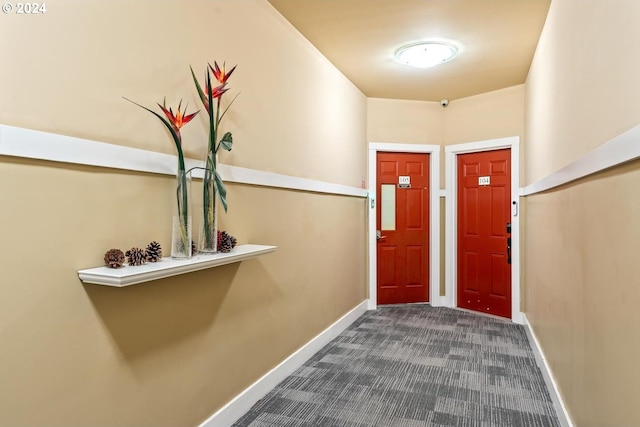 foyer featuring carpet