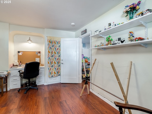 office area featuring dark wood finished floors