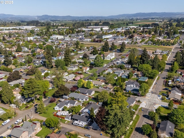 aerial view with a residential view and a mountain view