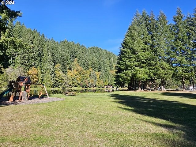 view of yard featuring a playground