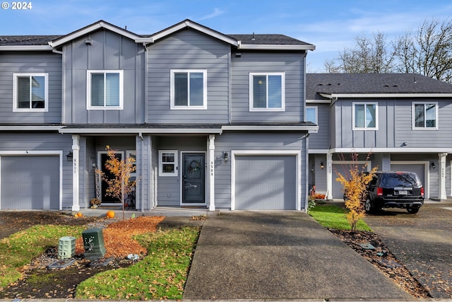 view of property featuring a garage