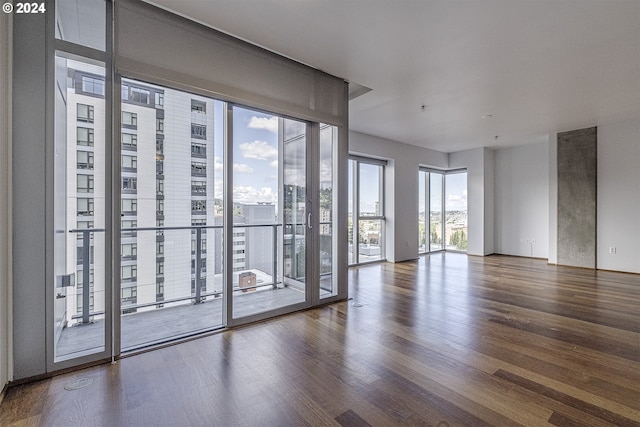 empty room with hardwood / wood-style flooring