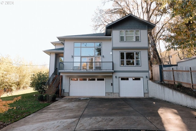 view of front of house with a garage