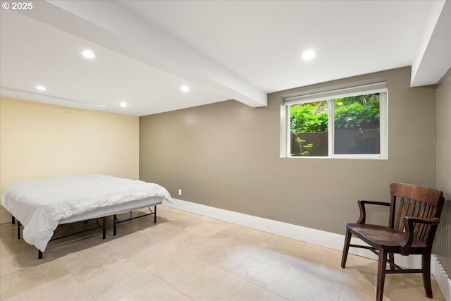 1718 23rd Ave, Forest Grove, OR 97116 - bedroom with recessed lighting, baseboards, and beam ceiling