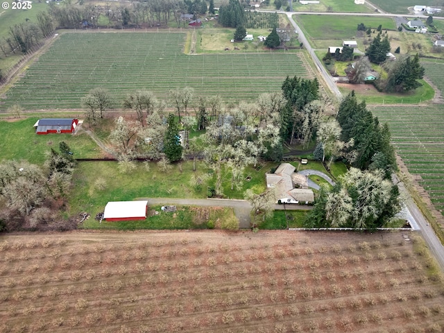 bird's eye view with a rural view