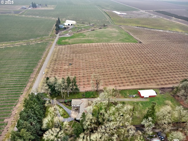 drone / aerial view with a rural view