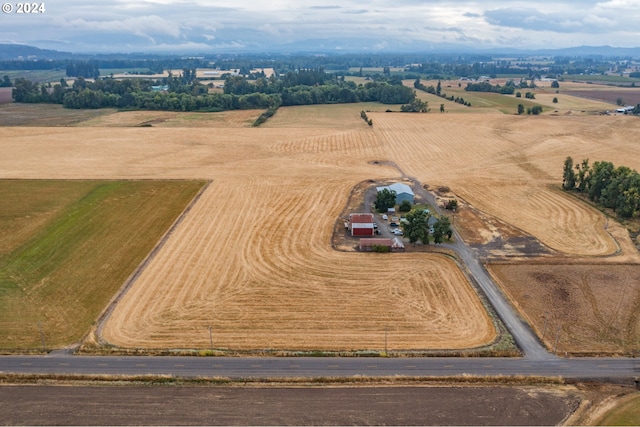 birds eye view of property with a rural view