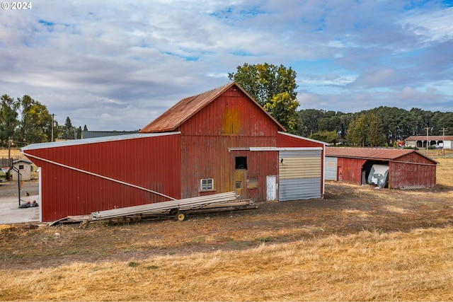 view of pole building