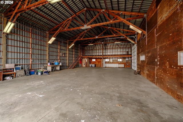 garage featuring metal wall