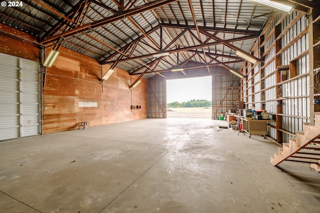 garage featuring metal wall