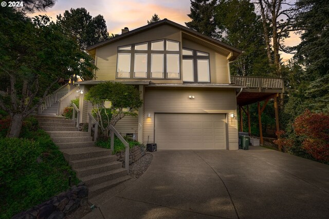 view of front of house featuring a garage